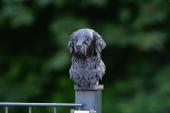 Fence Post Cap with "Golden" Golden Retriever head