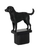 Fence Post Cap with Curly Coated Retriever figurine