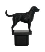 Fence Post Cap with Curly Coated Retriever figurine