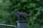 Fence Post Cap with "Toller" Nova Scotia Duck Tolling Retriever figurine