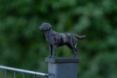 Fence Post Cap with Labrador Retriever figurine